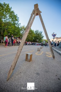Looking from the contraposta toward the tractor along the line of lanterns