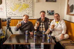 Toasting the trip with Carl Taljaard (left) and Johan Slazus (right)